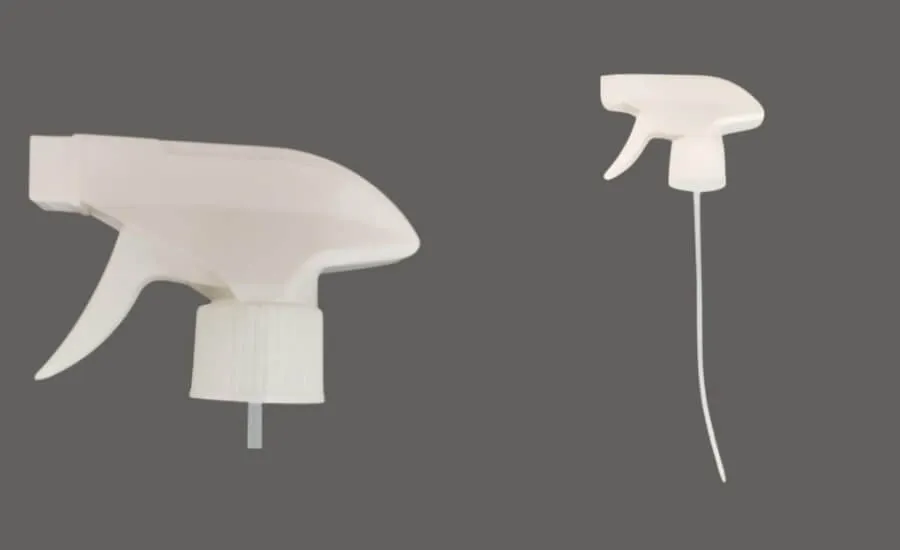 Bulk trigger spray pumps side view showing nozzle and trigger mechanism